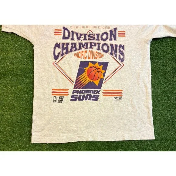 Vintage Phoenix Suns shirt mens large gray purple locker line playoffs 1990s - Picture 3 of 8